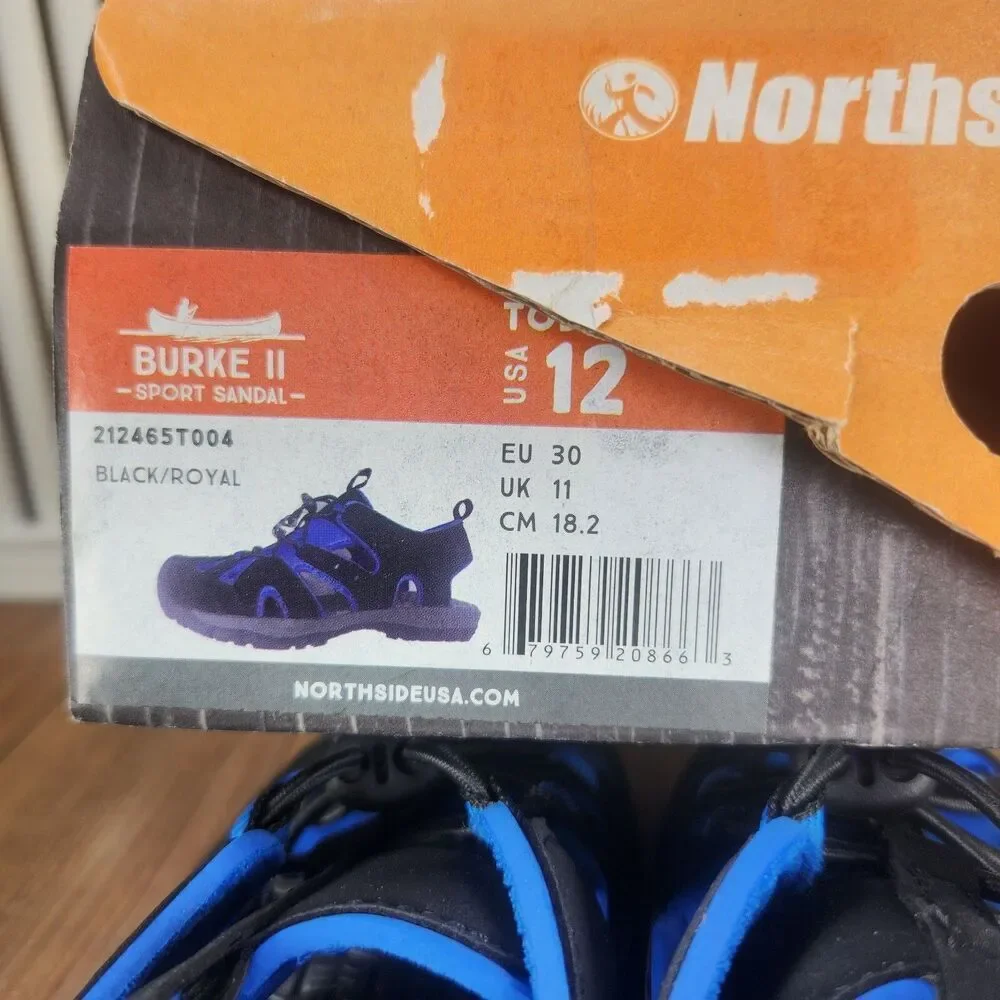 Northside Burke II Sport Sandal Toddler Sz 12 Black Royal Blue Hike Water Shoes